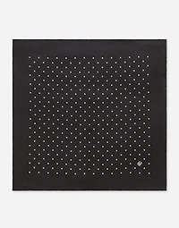 Silk jacquard pocket square with DG logo