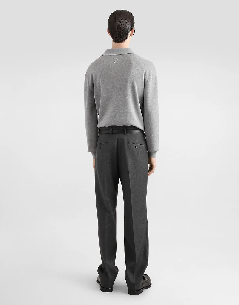 Wool V-neck sweater with DG embroidery