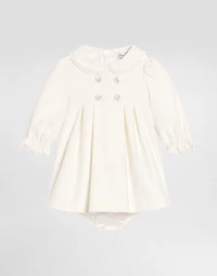 Smooth velvet dress with culottes