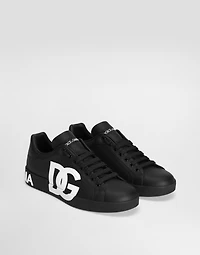 Calfskin nappa Portofino sneakers with DG logo print