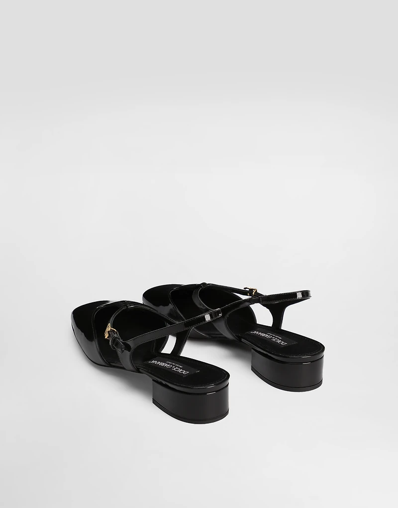 Patent leather slingback