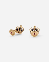 Royal Cufflinks 18-carat yellow gold, lapis lazuli, rubies, and blue sapphires