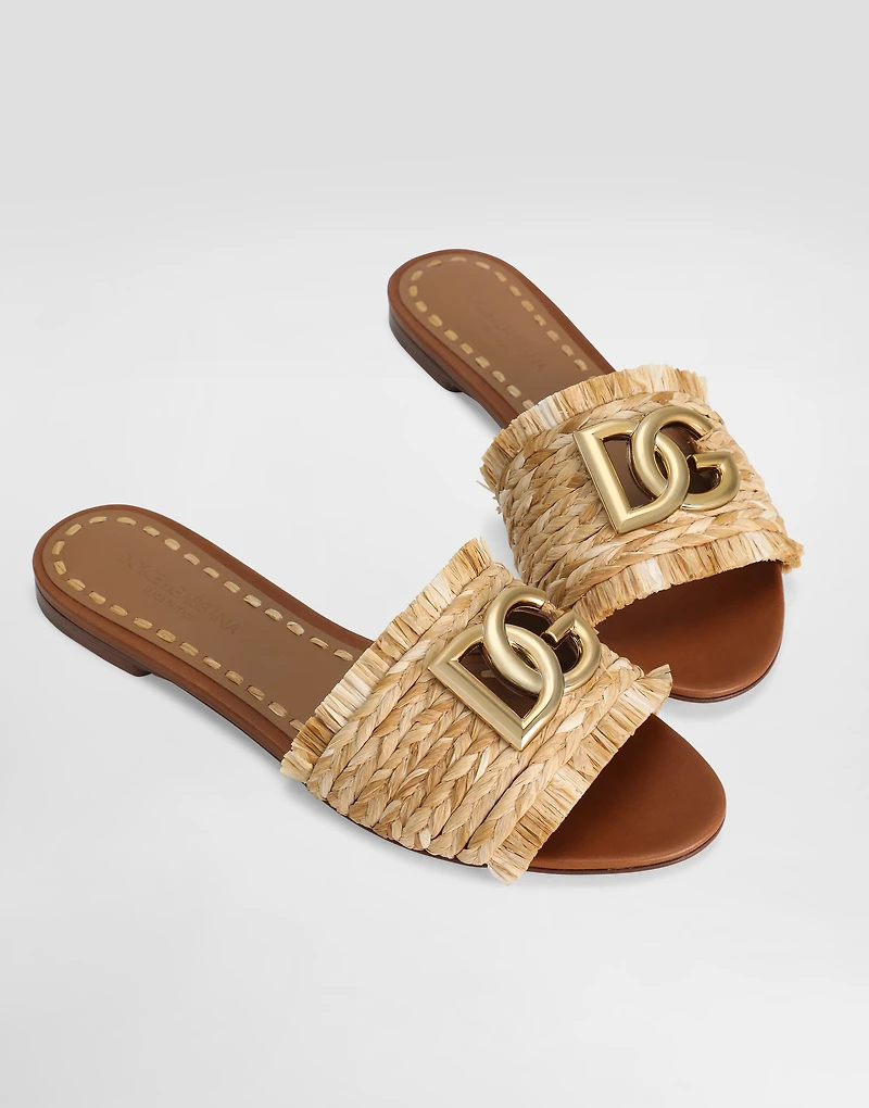 Rafia braided slipper