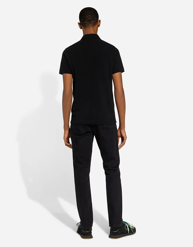 Cotton polo-shirt with DG logo embroidery