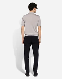 Cashmere and silk polo-shirt