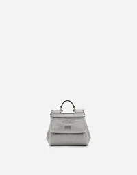  Mini satin Sicily bag with fusible rhinestones