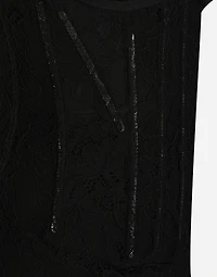 Lace calf-length slip dress: