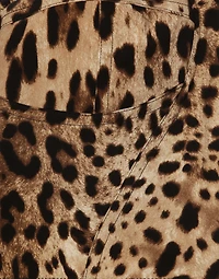 Leopard-print charmeuse bustier top