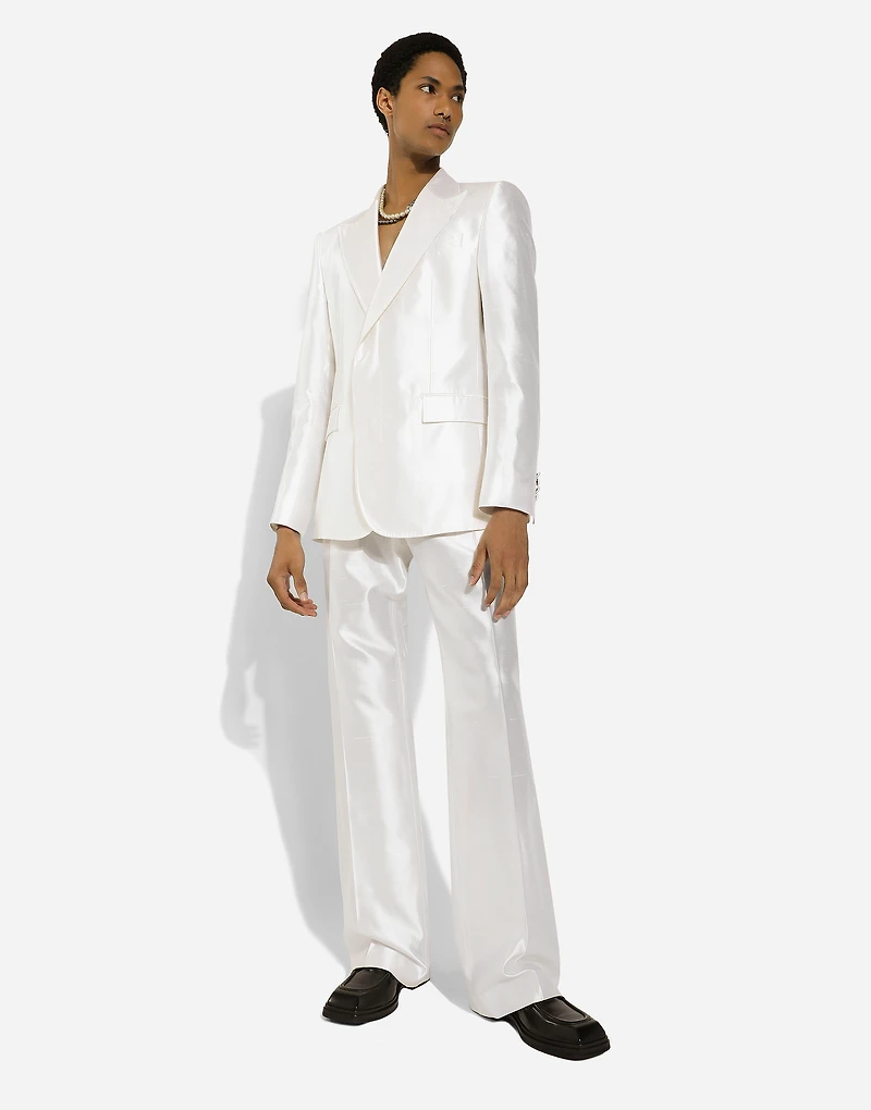 Silk shantung pants