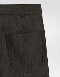 majolica-print denim bermuda shorts
