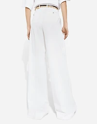 Flared cotton gabardine pants