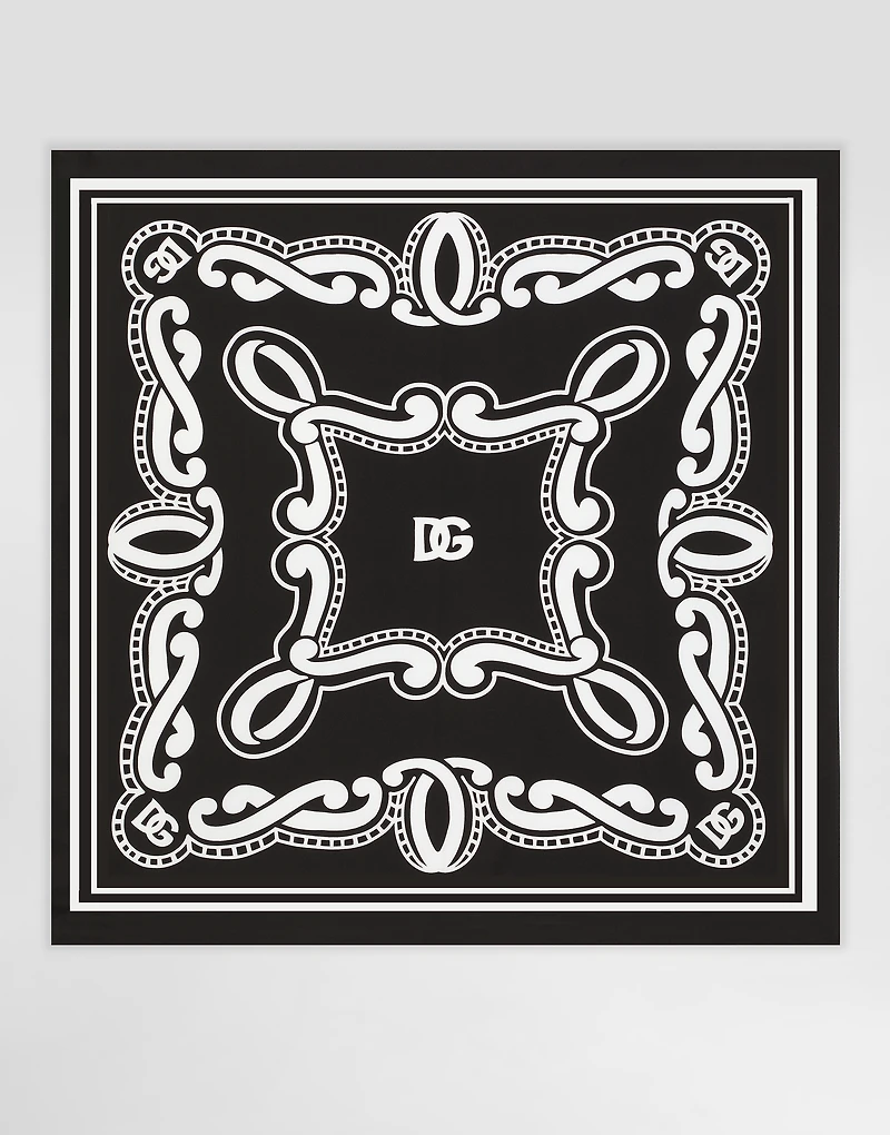 Bandanna-print silk scarf