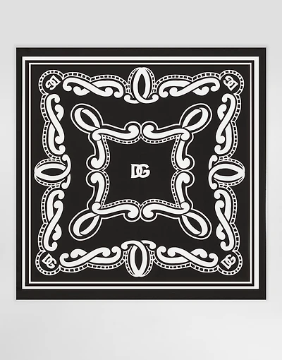 Bandanna-print silk scarf