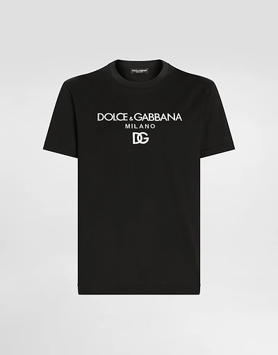Cotton T-shirt with DG embroidery