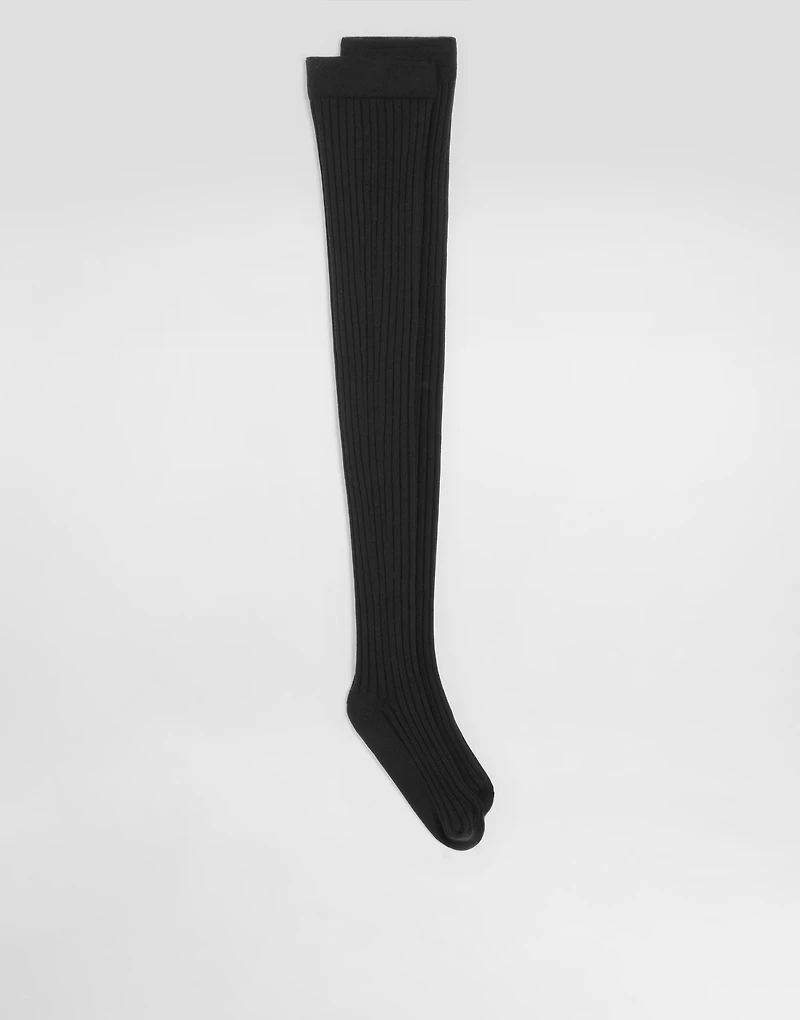 Ribbed stay-up socks