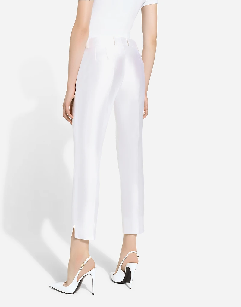 Tailored mikado silk pants