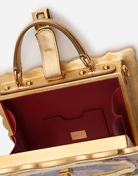 Dolce Box bag in golden hand-painted wood