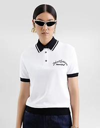 Short cotton piqué polo-shirt with DG logo embroidery