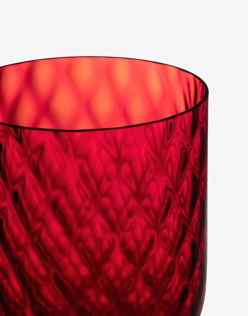 Hand-Blown Murano Red Wine Glass