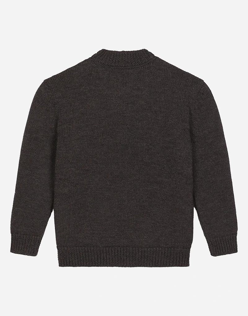 Wool round-neck sweater with flocked DG logo