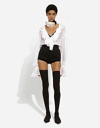 Chiffon blouse with ruffles