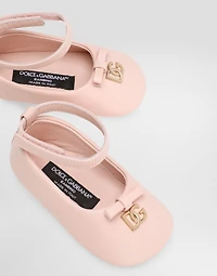 Nappa leather ballet flats with logo