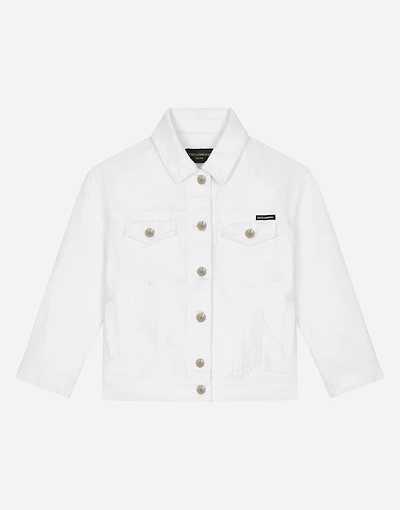 White stretch denim jacket