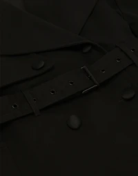 Double-breasted jacket with cotton belt