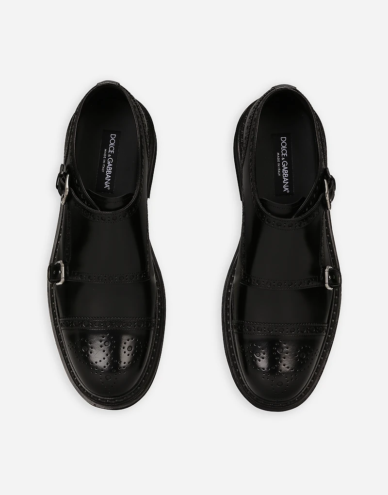 Brushed calfskin monkstrap shoes