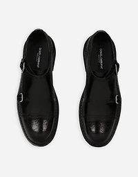 Brushed calfskin monkstrap shoes