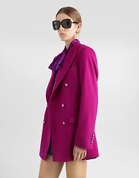 Oversize double-breasted cashmere jacket