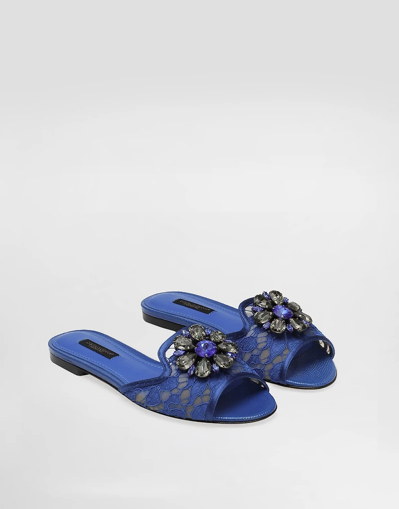 Slippers lace with crystals