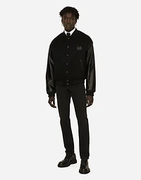 Slim fit stretch denim jeans with subtle abrasions