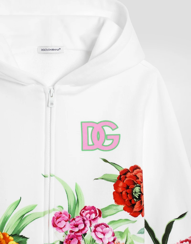 Hoodie with floral print