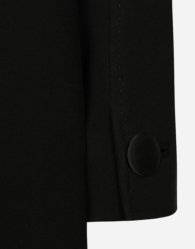 Short wool coat with lace details