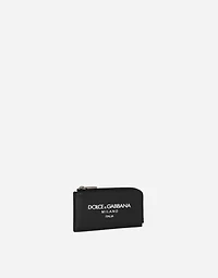 Calfskin card holder with logo