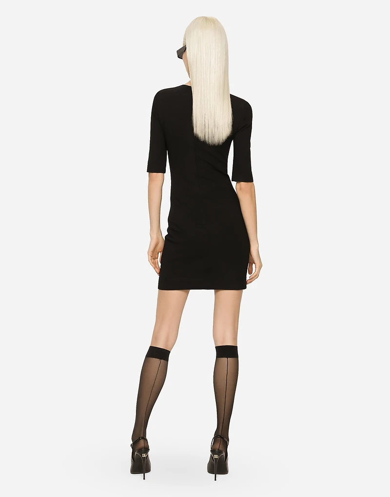 Short jersey dress with 3/4 sleeves