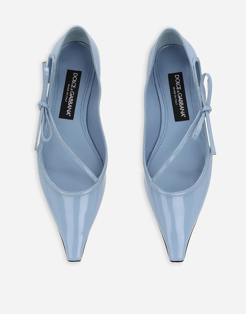 Polished calfskin ballet flats