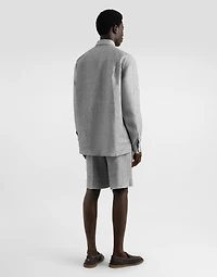 Washed linen canvas shirt