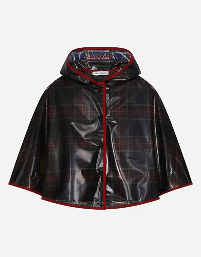 PVC cape with tartan print