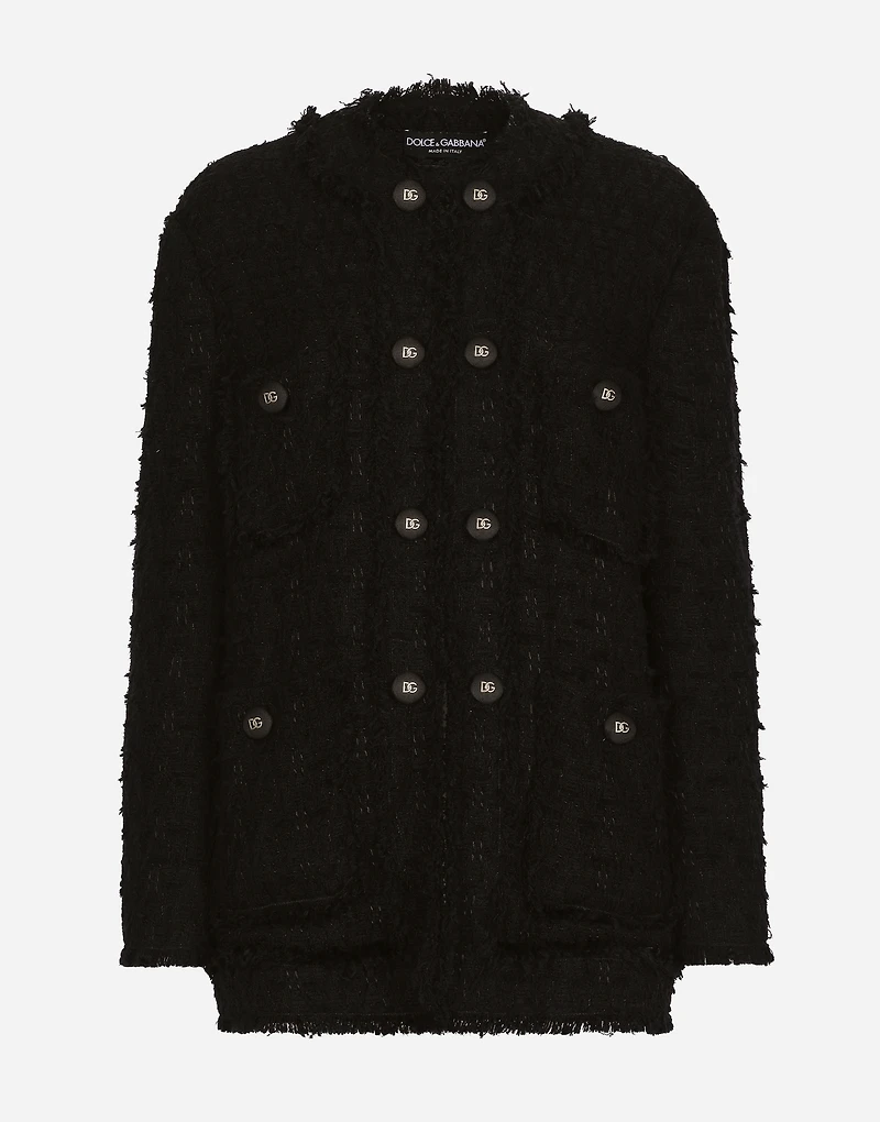 Single-breasted rush-stitch jacket