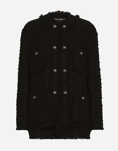 Single-breasted rush-stitch jacket