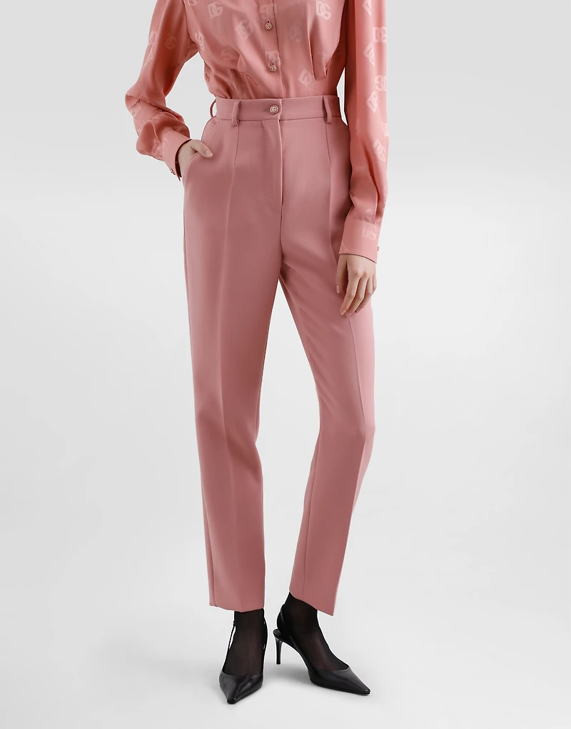 Tailored double wool crepe pants