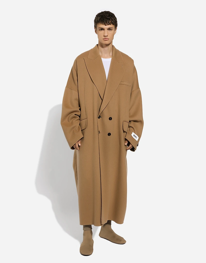 Double-breasted double cashmere coat