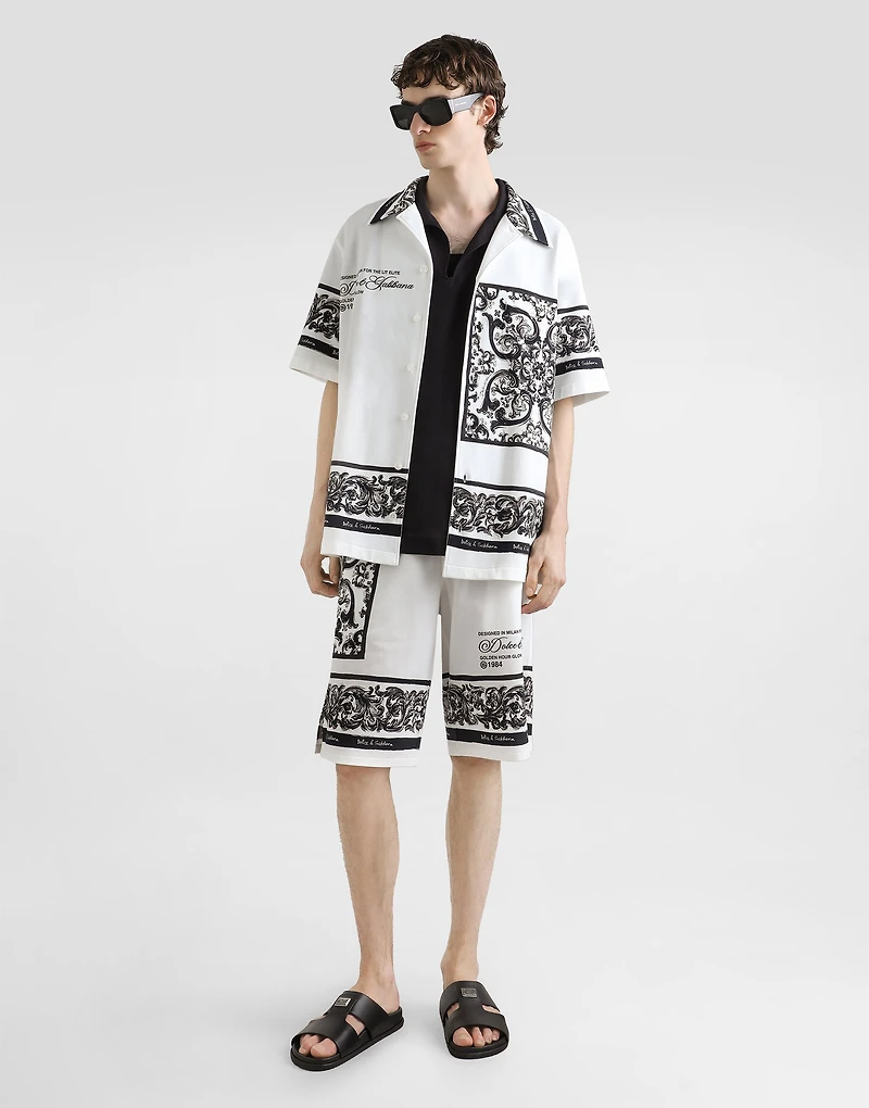 Short-sleeved linen t-shirt