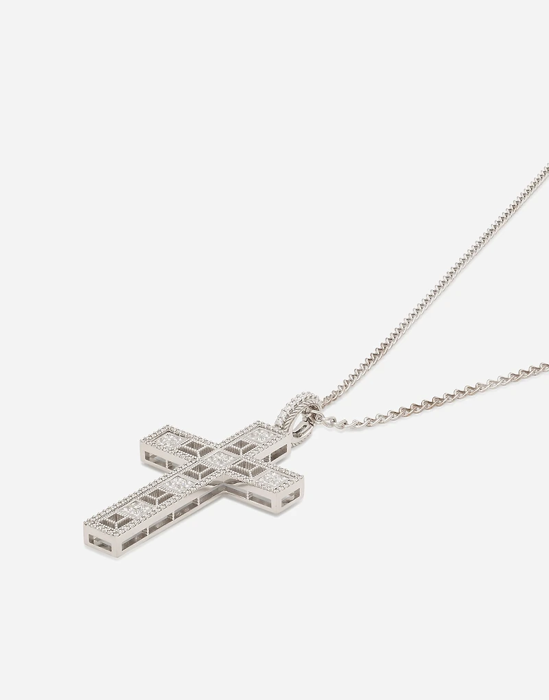 Cross Pendant 18-carat white gold and diamonds