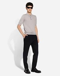 Cashmere and silk polo-shirt