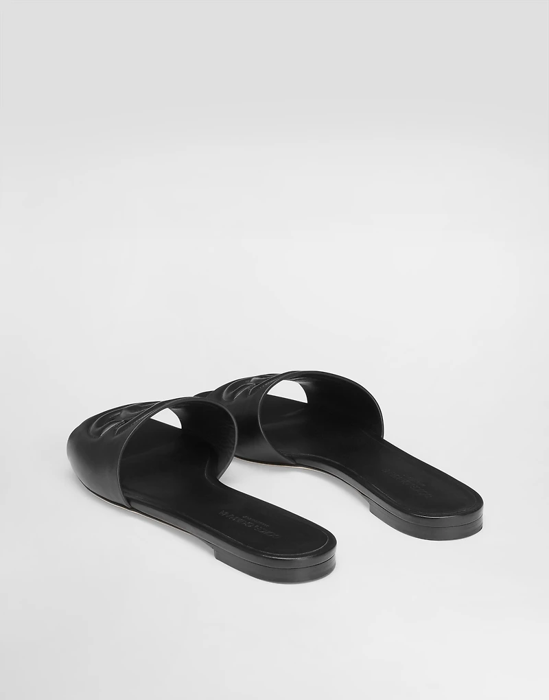 Calfskin slides with DG Millennials logo