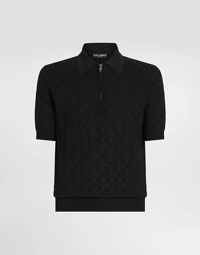 Silk polo shirt with logo