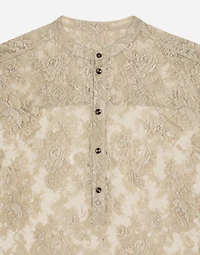 Galloon lace shirt with Mandarin collar